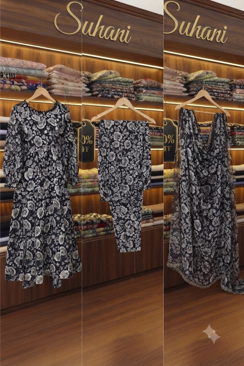 Premium 3-Piece Stitched Lawn Suit - Exclusive 40% OFF