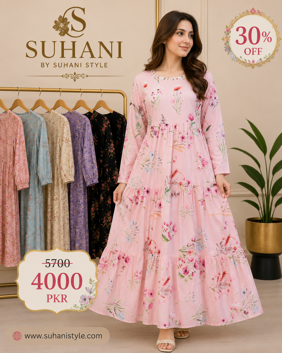 Suhani Clothing — Beautiful Frock | Flat 30% OFF | Now Rs. 4000 | S M L