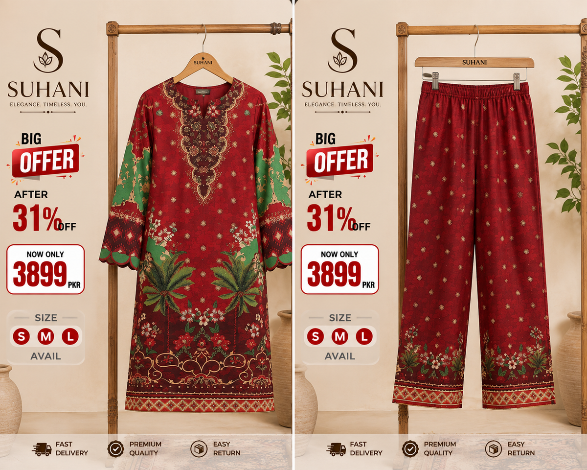 2 Piece Stitched Suit – Suhani Big Offer 3899 only