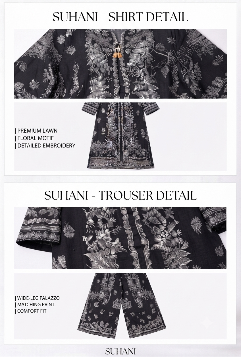 Suhani Premium 2-Piece Unstitched Lawn Suit - 40% OFF!