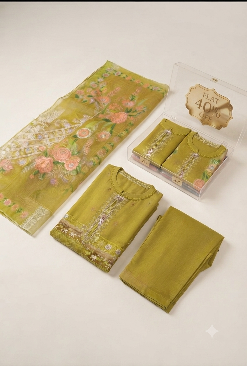 ✨ BIGGEST OFFER OF THE SEASON! ✨ | Premium 3-Piece Stitched Lawn Suit at 40% OFF!