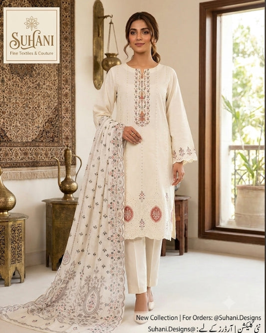 Product Title: Suhani Clothing — 3-Piece Lawn Suit | Flat 30% OFF | S M L | Now Rs. 5000