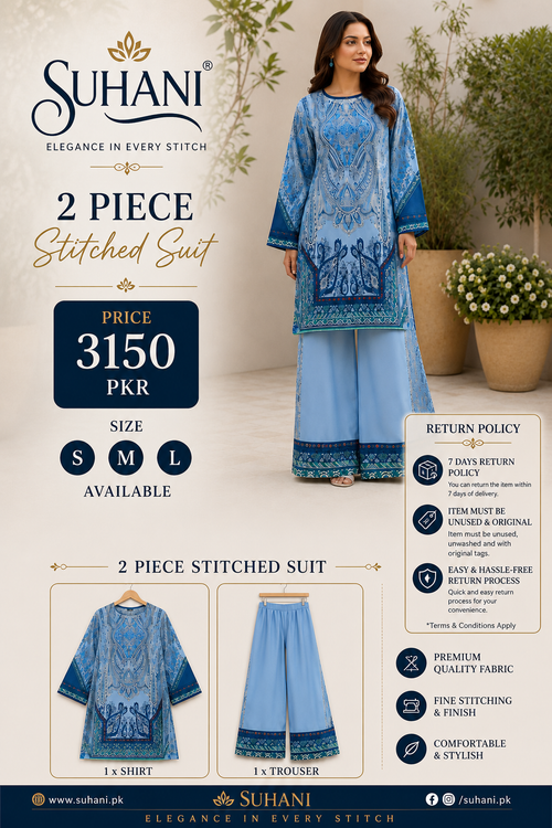 Suhani 2-Piece Co-Ord Set Stitched | Azadi 40% OFF | Only Rs. 3,150 | S M L
