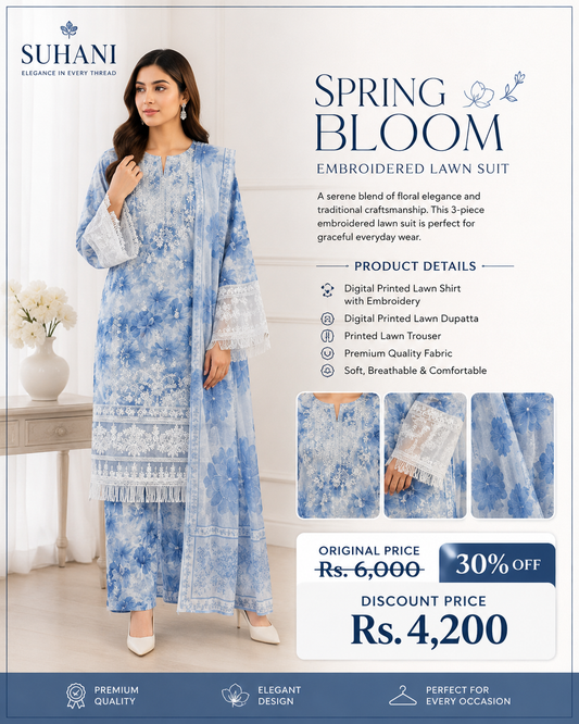 3 Piece Lawn Suit