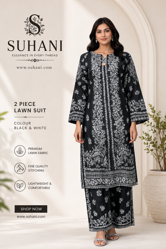 Suhani Premium 2-Piece Unstitched Lawn Suit - 40% OFF!