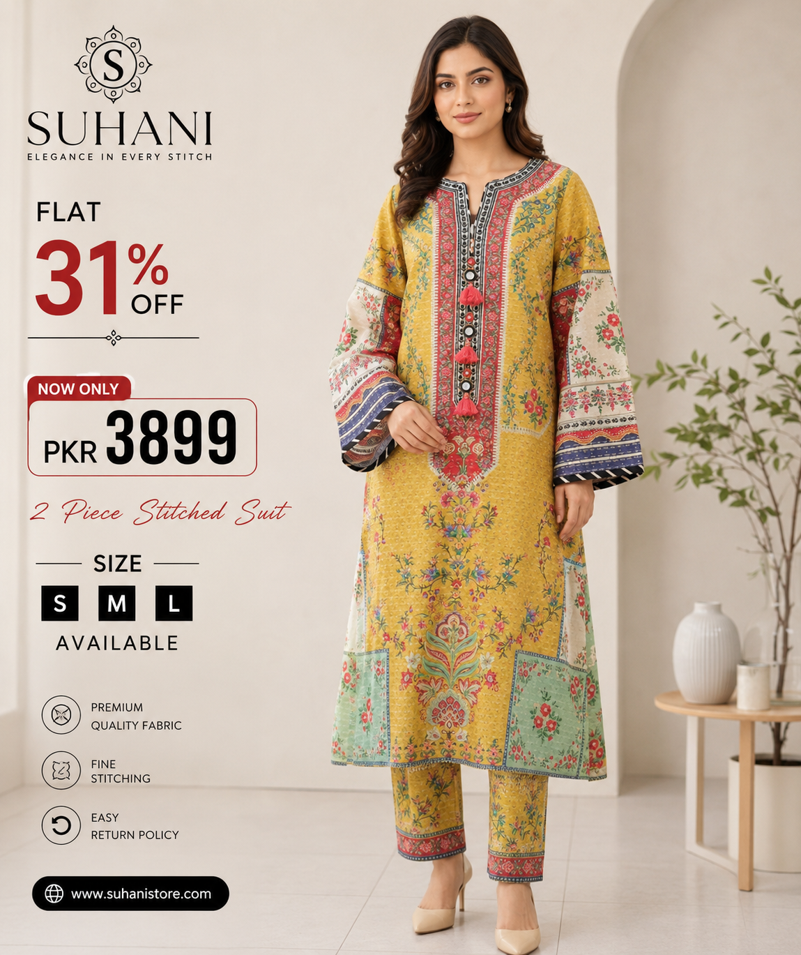 Suhani 2 Piece Stitched Suit – Flat 31% Off | Big Offer