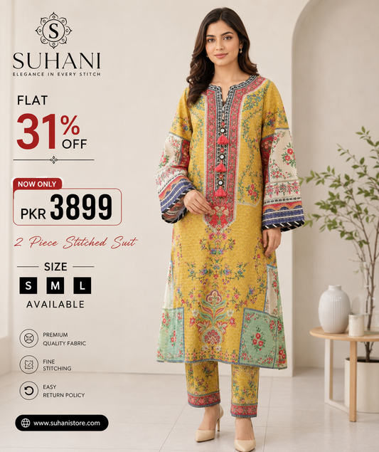 Suhani 2 Piece Stitched Suit – Flat 31% Off | Big Offer