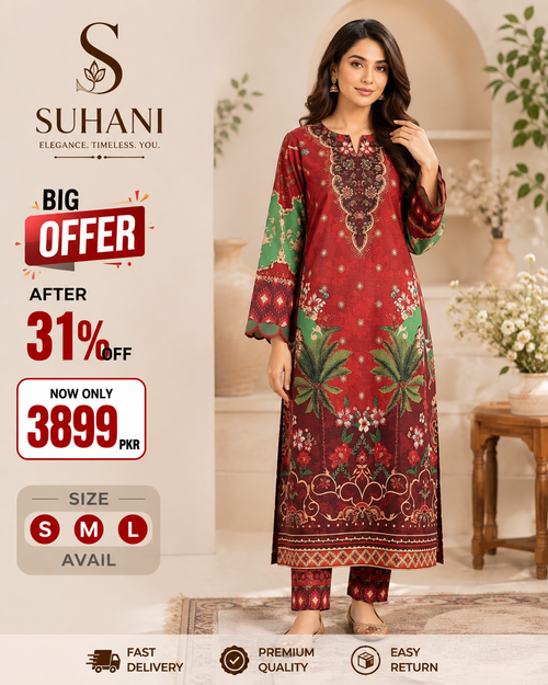 2 Piece Stitched Suit – Suhani Big Offer 3899 only